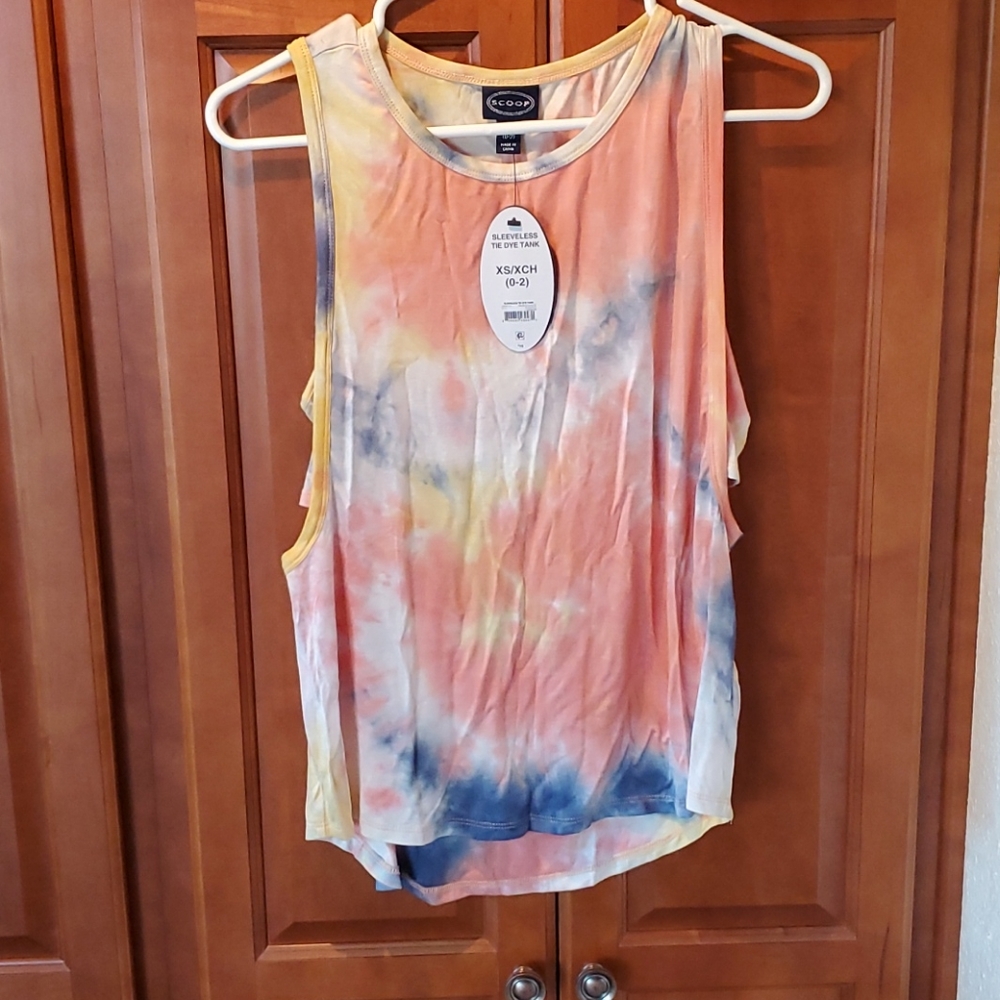 Tie dye tank top High-lo